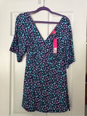 Lilly Pulitzer Parigi Skort Romper in Seabreeze Blue Low Tide Navy Spotted